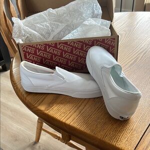 Vans White Slip-On